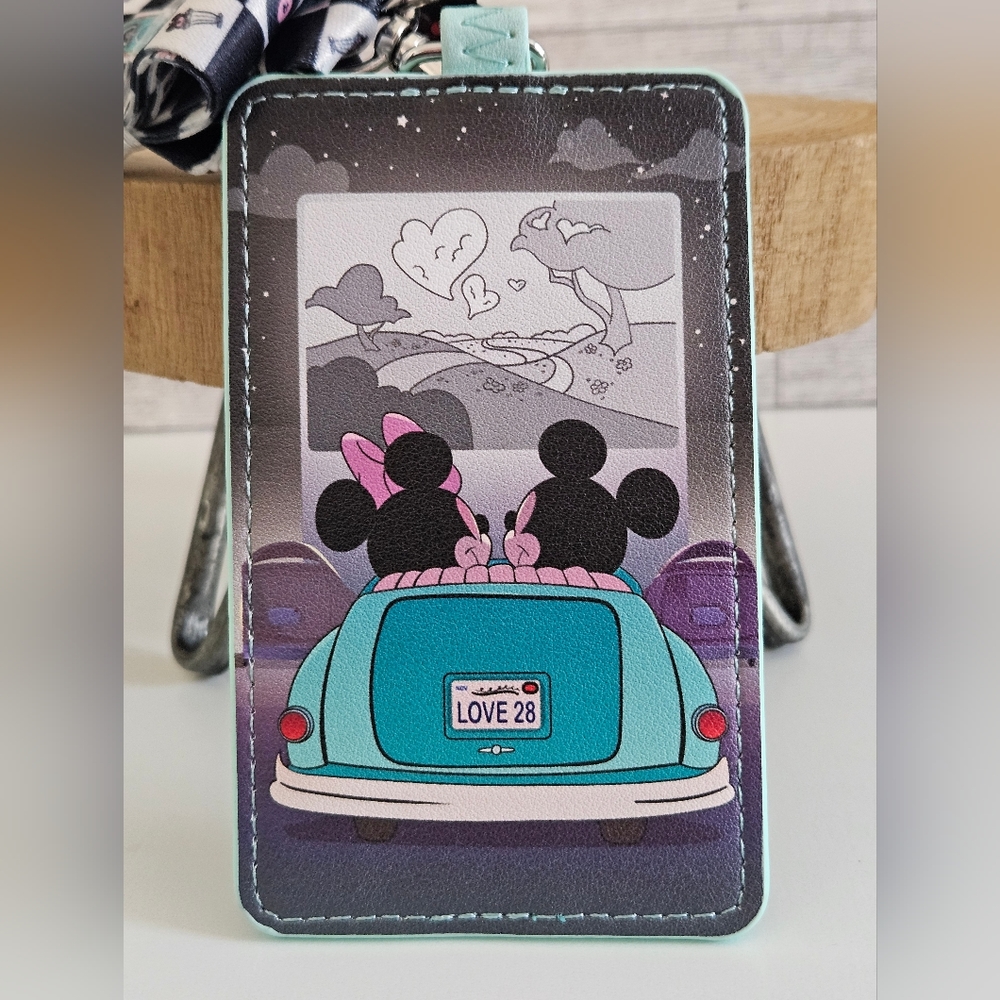 Mickey and Minnie Date Night Drive-In Lanyard